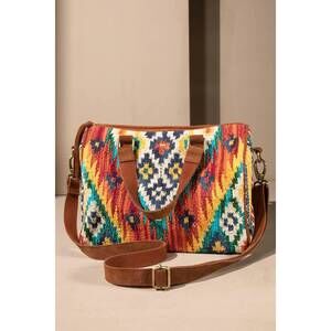 NEW URBANISTA women's hand-woven cotton chenille boston bag in kingston